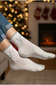LIISY white cotton Christmas socks | Sokisahtel