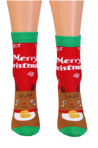 CELESTE red reindeer socks for women | Sokisahtel