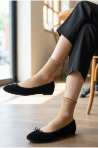 LIVIA beežid lipsumustriga õhukesed sokid | Sokisahtel