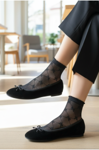 LIVIA musta värvi lipsumustriga õhukesed sokid | Sokisahtel