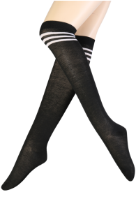 LIZZY black cotton knee-highs | Sokisahtel