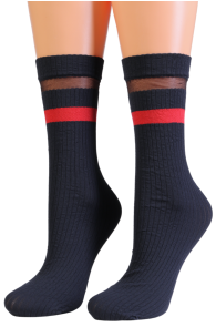 LONG ISLAND dark blue sheer socks | Sokisahtel