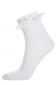 LUISA white cotton socks for women | Sokisahtel