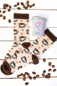 MACCHIATO beežid puuvillased kohvisõbra sokid