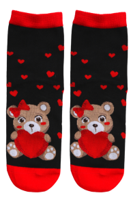 MADLE black cotton socks with a bear | Sokisahtel