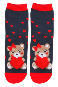 MADLE dark blue cotton socks with a bear | Sokisahtel