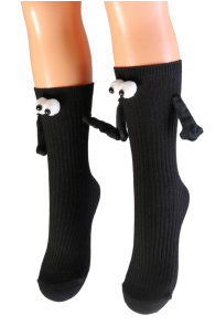 Black children's socks with magnetic paws