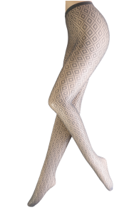 MALEA grey fishnet pattern tights | Sokisahtel