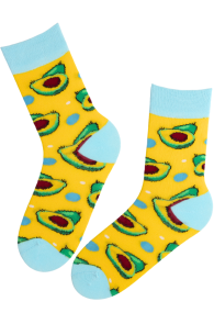 MALUMA yellow cotton socks with avocados | Sokisahtel