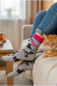 Хлопковые носки с котиками на День матери MARI | Sokisahtel