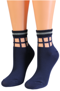 MARLEY dark blue socks with a sparkly edge | Sokisahtel
