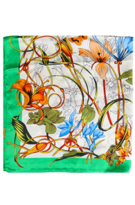 MARSALA green neckerchief with flowers | Sokisahtel