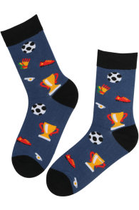 MATEO blue cotton socks for football-lovers | Sokisahtel