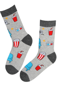 MATEO grey cotton socks for movie-lovers | Sokisahtel