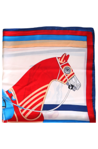 Шейный платок алебастрового цвета с ярким узором в верховой тематике MATERA | Sokisahtel