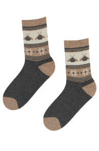 MAYA beige warm angora wool socks | Sokisahtel