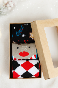 BOHO jõuluteemaline kinkekarp 3 sokipaariga | Sokisahtel