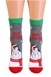 MERLY gray cotton Christmas socks | Sokisahtel