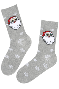 MICK light gray cotton Christmas socks for men | Sokisahtel