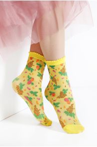 Женские тонкие носки желтого цвета MICOL | Sokisahtel