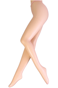 MACROLOSANGE light pink sparkly fishnet tights | Sokisahtel