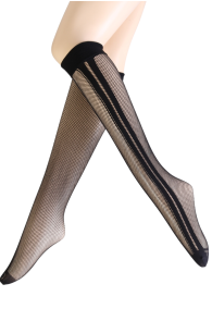 MILANI black fishnet pattern knee-highs 