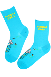 MOONI blue Mother's Day socks with bees | Sokisahtel