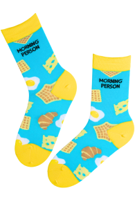 MORNING PERSON blue cotton socks  