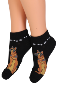 MUKI black socks with dogs for kids | Sokisahtel
