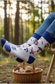 MUSHROOM valged seentega puuvillased sokid | Sokisahtel