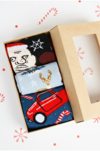 HÕUHÕUHÕU Christmas gift box with 3 pairs of socks | Sokisahtel
