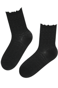 NAVARRA black socks with a heart pattern | Sokisahtel