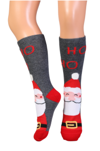 NICHOLAS gray socks with Santa Claus for kids | Sokisahtel