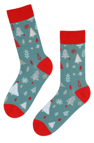 NICOLAS cotton socks with fir trees | Sokisahtel