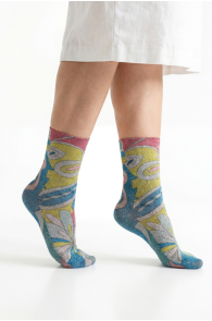 Pierre Mantoux ODALISQUE abstraktse mustri ning sädelusega sokid | Sokisahtel