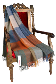 Alpaca wool multi-color checkered large plaid