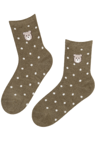 OTELLO green warm socks with a bear | Sokisahtel