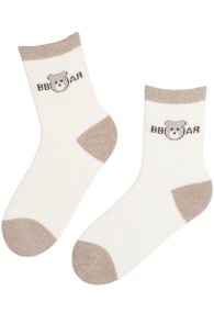 OTELLO white warm socks with bears | Sokisahtel