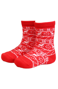 PÄRT red merino wool Christmas socks for babies | Sokisahtel