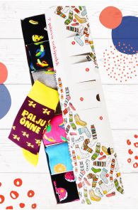 Подарочный набор из 7 пар ярких носков на каждый день недели PALJU ÕNNE (набор праздничный) | Sokisahtel