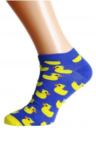 Укороченные хлопковые носки синего цвета с желтыми уточками PARDIRALLI | Sokisahtel