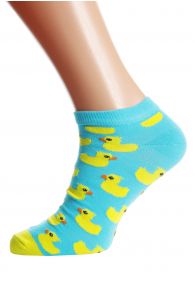 Укороченные хлопковые носки голубого цвета с желтыми уточками PARDIRALLI | Sokisahtel