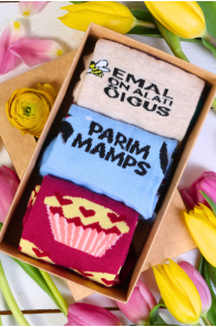 Подарочный набор из трёх пар носков на День матери PARIM MAMPS | Sokisahtel