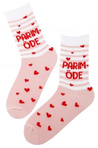 Женские хлопковые носки розового цвета PARIM ÕDE (Лучшая сестра) | Sokisahtel