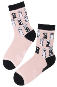 Женские хлопковые носки нежно-розового цвета PAWS UP | Sokisahtel