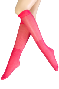 PEONIA pink sparkly sheer knee-highs | Sokisahtel