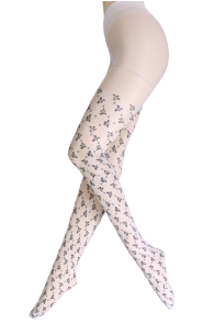 Pierre Mantoux ELLA white floral tights | Sokisahtel