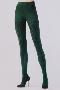 Pierre Mantoux LOGO green patterned tights | Sokisahtel