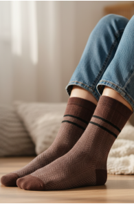 Pierre Mantoux ROBVN brown cotton socks | Sokisahtel
