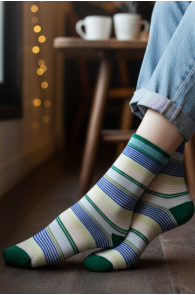 Pierre Mantoux SUZY rohelised triibulised sokid | Sokisahtel